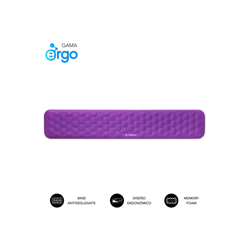 Repose-poignet pour clavier Subblim Ergo Airpad - Mousse à mémoire de forme 65D - Tissu AirMesh respirant - Base antidérapante -