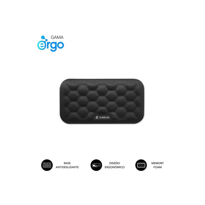 Repose-poignet de souris Subblim Ergo Airpad - Mousse à mémoire de forme 65D - Tissu AirMesh respirant - Base antidérapante - No