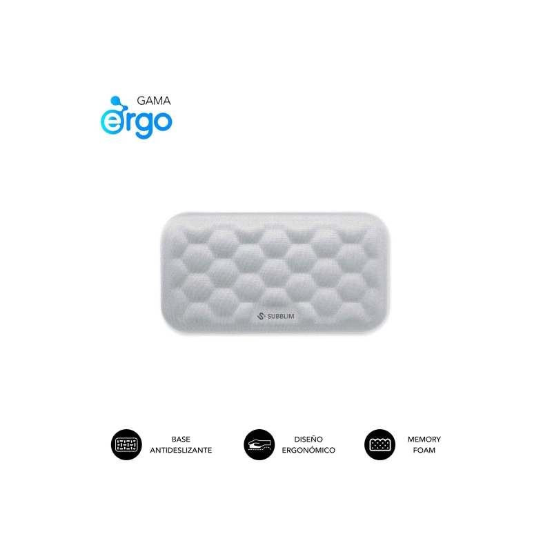 Repose-poignet de souris Subblim Ergo Airpad - Mousse à mémoire de forme 65D - Tissu AirMesh respirant - Base antidérapante - Ar