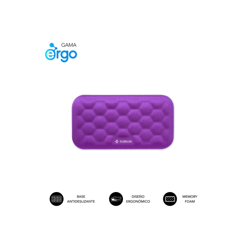 Repose-poignet pour souris Subblim Ergo Airpad - Mousse à mémoire de forme 65D - Tissu AirMesh respirant - Base antidérapante -