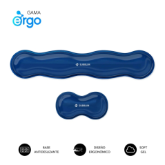 Repose-poignet Subblim Pack Ergo Crystal Flex pour clavier et souris - Gel de refroidissement auto-ajustable - Design ergonomiqu