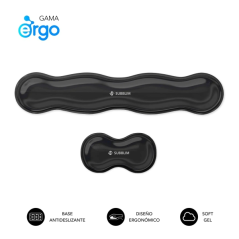Repose-poignet Subblim Pack Ergo Crystal Flex pour clavier et souris - Gel de refroidissement auto-ajustable - Design ergonomiqu