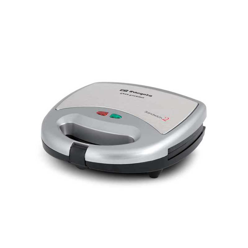 Orbegozo SW 6000 Machine à Sandwich Compacte - pour 2 Sandwichs - Revêtement Antiadhésif - Contrôle de la Température - Puissanc