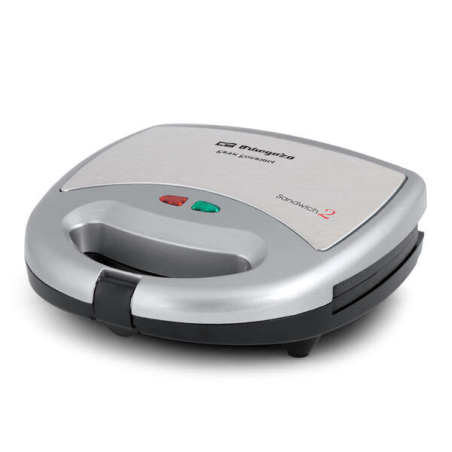 Orbegozo SW 6000 Machine à Sandwich Compacte - pour 2 Sandwichs - Revêtement Antiadhésif - Contrôle de la Température - Puissanc