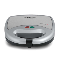 Orbegozo SW 6000 Machine à Sandwich Compacte - pour 2 Sandwichs - Revêtement Antiadhésif - Contrôle de la Température - Puissanc