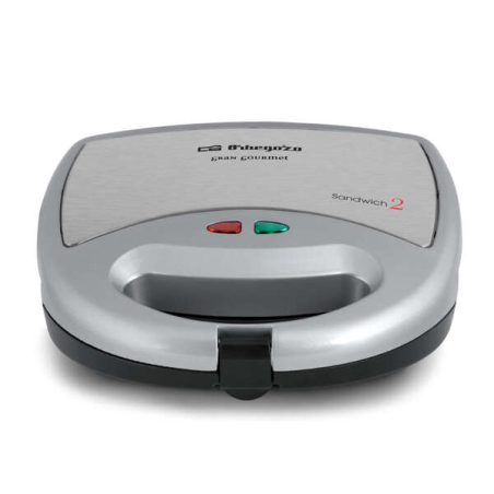 Orbegozo SW 6000 Machine à Sandwich Compacte - pour 2 Sandwichs - Revêtement Antiadhésif - Contrôle de la Température - Puissanc