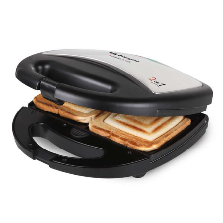 Orbegozo SW 7250 Machine à Sandwich Multifonction 2 en 1 - Plaques Interchangeables - Antiadhésives - Protection contre la Surch