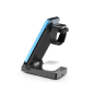 Chargeur sans fil 3-en-1 Urban Factory Powee Pro avec fonction support 22,5 W – Smartphone / Montre connectée / Casque – Noir