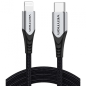 Câble Vention Lightning vers USB-C - Puissance jusqu'à 27 W - Longueur 1,5 m - Vitesses de transfert jusqu'à 480 Mbit/s - Blinda