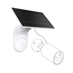 TP-Link Tapo A201 Panel Solar con Soporte para Camaras - 2.5W - Cable 4m - IP65 - Incluye Accesorios de Montaje - Color Blanco y