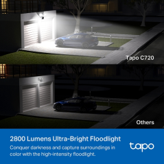 TP-Link Tapo C720 Camara de Seguridad para Exterior - 2K QHD - IP65 - Deteccion con IA - WiFi - Vision Nocturna - Audio Bidirecc