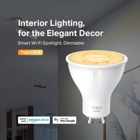 TP-Link Ampoule Connectée Wi-Fi Dimmable GU10 350lm - Lumière Chaude 2700K - Commande Vocale - Télécommande - Economie d'Energie