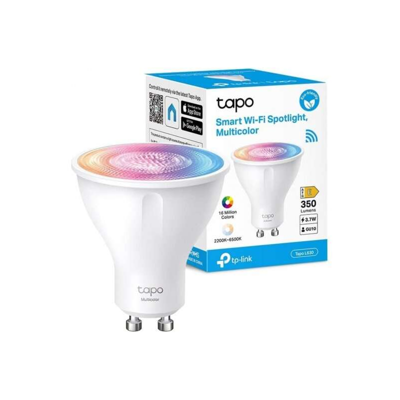 TP-Link Tapo L630 Ampoule Connectée RGB Wi-Fi Dimmable GU10 350lm - Commande Vocale - Télécommande - Economie d'Energie