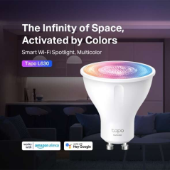 TP-Link Tapo L630 Ampoule Connectée RGB Wi-Fi Dimmable GU10 350lm - Commande Vocale - Télécommande - Economie d'Energie