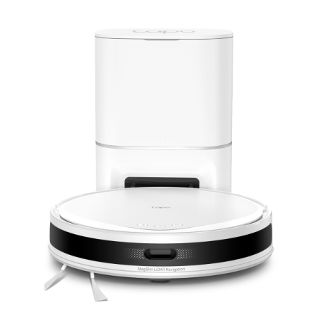 TP-Link Tapo RV20 Max Plus White MagSlim Robot Aspirador con Friegasuelos - 5300Pa - 2600mAh - Base de Autovaciado de 3l - Mapeo
