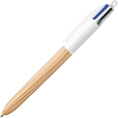 stylo bille bois capuchon blanc