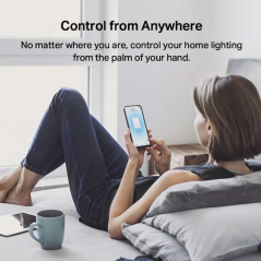 TP-Link Tapo S220 Interrupteur d'éclairage intelligent double WiFi - Contrôle par application - Commande vocale - Horaire progra