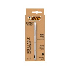 Stylo BIC Cristal Re'New argent