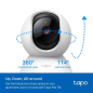 Caméra de surveillance Wi-Fi TP-Link Tapo TC71 2K - Rotation 360º - Vision nocturne - Détection de mouvement et notifications -