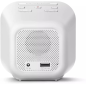 Radio-réveil Philips FM avec chargeur USB - Affichage LED effet miroir - Minuteur - Fonction snooze - 11 x 11 x 7,5 cm - Blanc