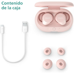 Écouteurs intra-auriculaires sans fil Philips - Bluetooth 5.3 - Autonomie jusqu'à 18 h - TWS - IPX4 - Microphone intégré - Conne