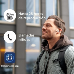 Écouteurs intra-auriculaires sans fil Philips - Bluetooth 5.3 - Jusqu'à 28 h d'autonomie - TWS - IPX4 - Portée de 10 m - Connect