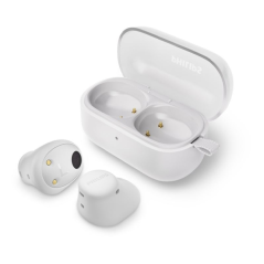 Écouteurs intra-auriculaires sans fil Philips - Bluetooth - TWS - IPX4 - Microphone intégré - Blanc
