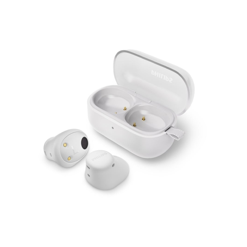 Écouteurs intra-auriculaires sans fil Philips - Bluetooth - TWS - IPX4 - Microphone intégré - Blanc