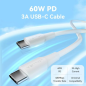 Câble USB-C Vention - Puissance jusqu'à 60 W - Longueur 1 m - Boîtier PVC - Vitesse jusqu'à 480 Mbit/s - Blanc