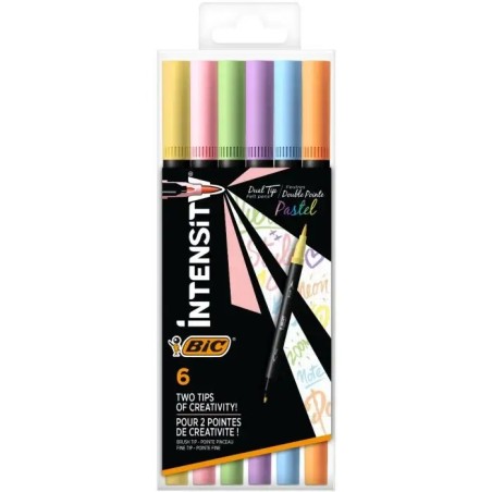 ✅ Bic Lot de 6 feutres à double pointe couleur Plusieurs couleurs en stock