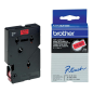 Ruban d'étiquettes laminé original Brother TC401 - Texte noir sur fond rouge - 12 mm x 7 m de large