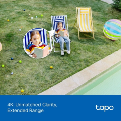 TP-Link Tapo TC46 Camara de Seguridad para Exterior - IP66 - WiFi - Ethernet - Resolucion de 8Mpx - Vision Nocturna - Audio Bidi