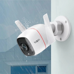 TP-Link Tapo TC65 Caméra de sécurité WiFi extérieure 2K+3MP - Vision nocturne - Détection de mouvement - Alarme lumineuse et son