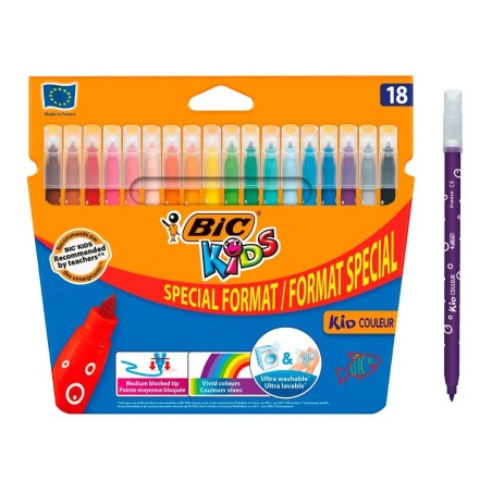 ✅ Bic Kids Couleur Pack de 18 Feutres couleur Plusieurs couleurs en stock