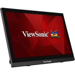 Moniteur à écran tactile LCD ViewSonic 16" HD - Jusqu'à 10 points de contact - Réponse 12 ms - Haut-parleurs 2 W - Angle de visi