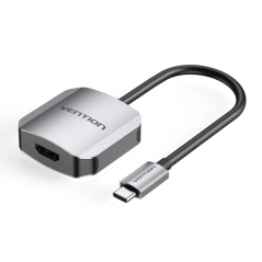Adaptateur convertisseur Vention - USB-C mâle vers HDMI femelle - Câble de 15 cm - Aluminium - Gris