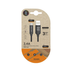 Câble TechOneTech USB-A Mâle vers USB-C Mâle 1m - Revêtement Nylon Tressé