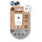 Chargeur mural double TechOneTech + câble USB-A vers Lightning de 1 m - Revêtement en nylon tressé blanc