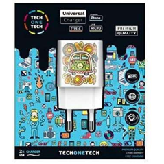 Chargeur mural TechOneTech Green Champer Dual USB-A - Haute performance