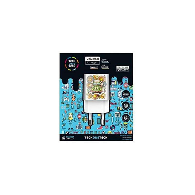 Chargeur mural TechOneTech Green Champer Dual USB-A - Haute performance
