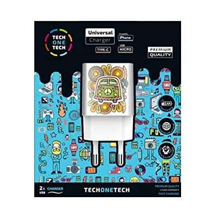 Chargeur mural TechOneTech Green Champer Dual USB-A - Haute performance