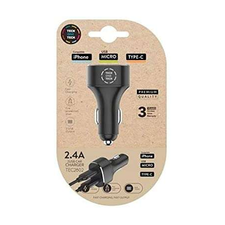 Chargeur de voiture double USB-A TechOneTech - Haute performance