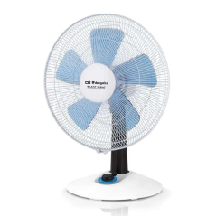 ventilateur de table blanc pales bleues