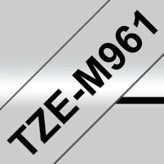 ✅ Brother TZeM961 Ruban d'étiquettes laminé métallisé - Texte noir sur fond argent mat - Largeur 36 mm x 8 m en stock
