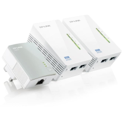 TP-Link TL-WPA4220 TKIT Pack de 3 Adaptadores Powerline - Velocidad hasta 300Mbps - Cobertura hasta 300m - WiFi AV600 - 2 Puerto
