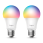 TP-Link TL13E Pack de 2 Bombillas Inteligentes RGB - Casquillo E27 - Intensidad Regulable - WiFi - Compatible con Asistente de V