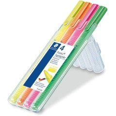 Marqueurs fluorescents Staedtler Triplus 362 x4 pointe 1-4 mm