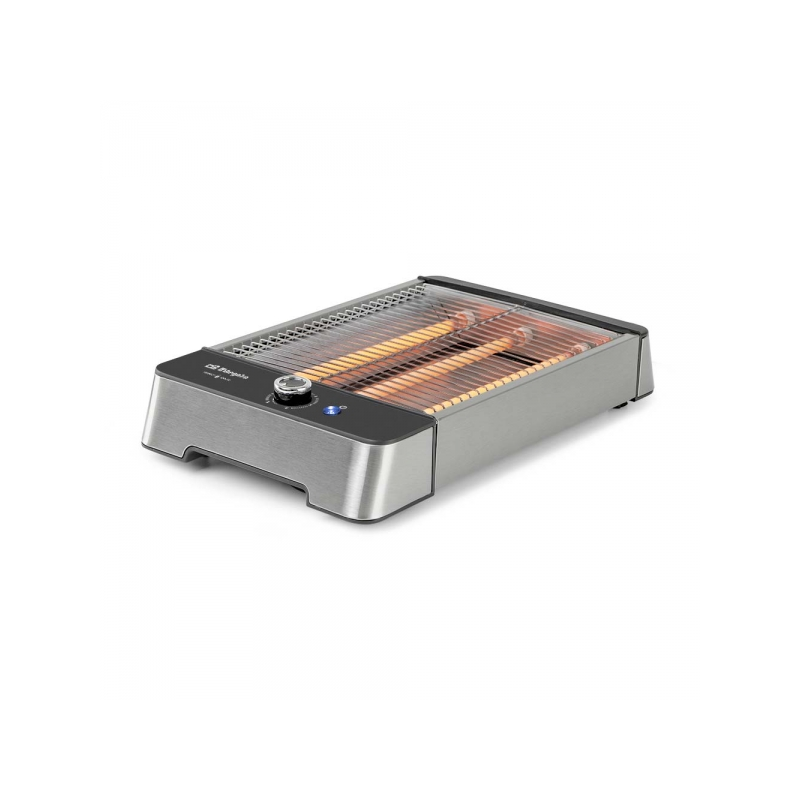 Orbegozo TO 2030 Grille-Pain Horizontal Inox 600W - 6 Positions de Grillage - Pour Tout Type de Pain - Bac Récupérateur de Miett