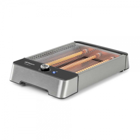 Orbegozo TO 2030 Grille-Pain Horizontal Inox 600W - 6 Positions de Grillage - Pour Tout Type de Pain - Bac Récupérateur de Miett