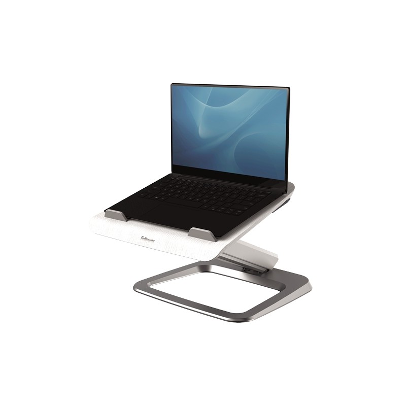 Fellowes Hana Laptop Stand - Système de ressort à gaz - Inclinaison maximale de 95º - 4 ports USB - Base en aluminium et
